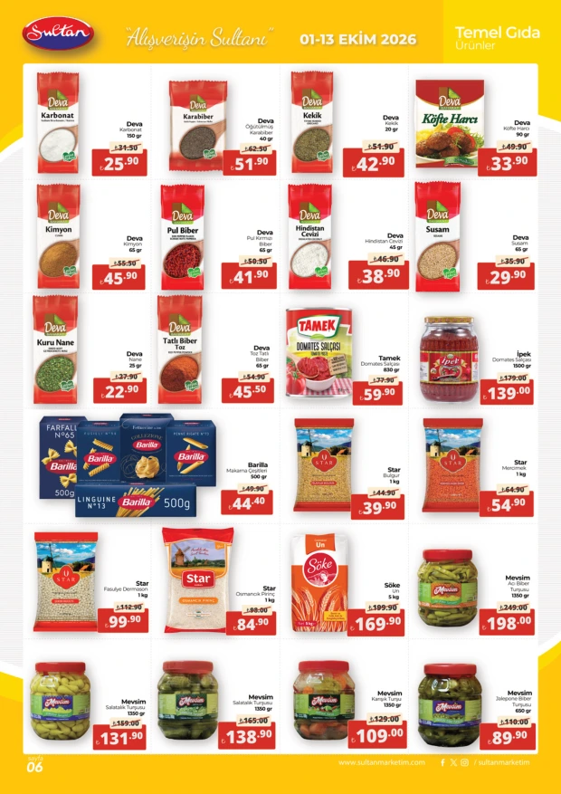 Sultan Market - Sultan Market İnsert - 2 Eki 2026 - 8 Eki 2026 — 6. sayfa