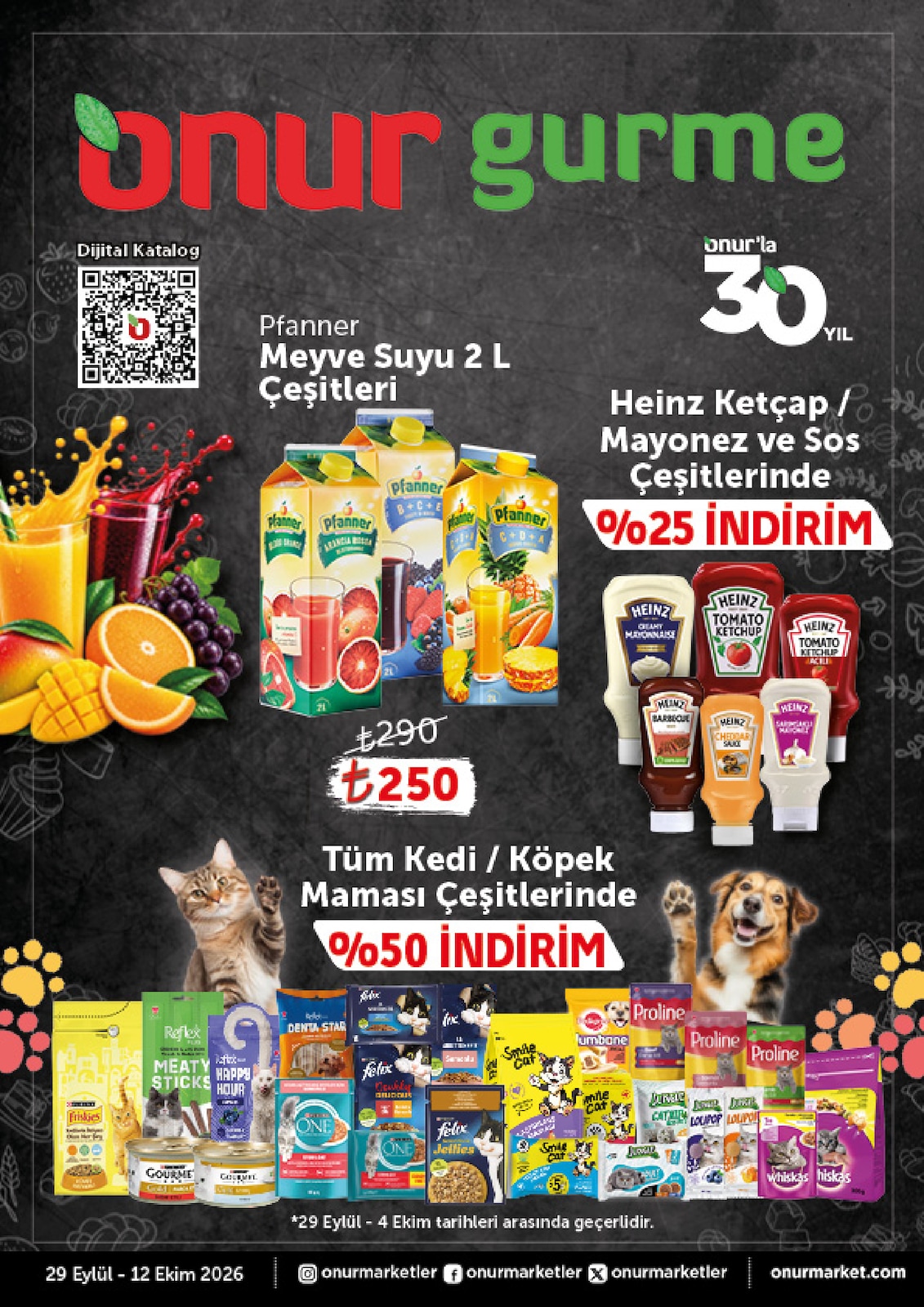 Onurmarket 29 Eylul 2026 Gurme Indirim Brosuru kapağı