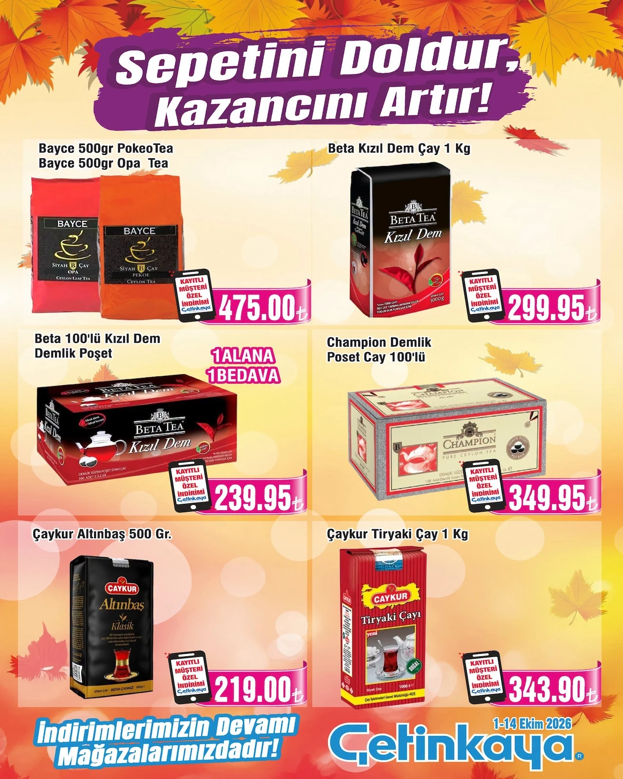 Çetinkaya Market - Mersin-Adana-Gaziantep İndirim Broşürü 01 - 14 Ekim 2026 — 7. sayfa