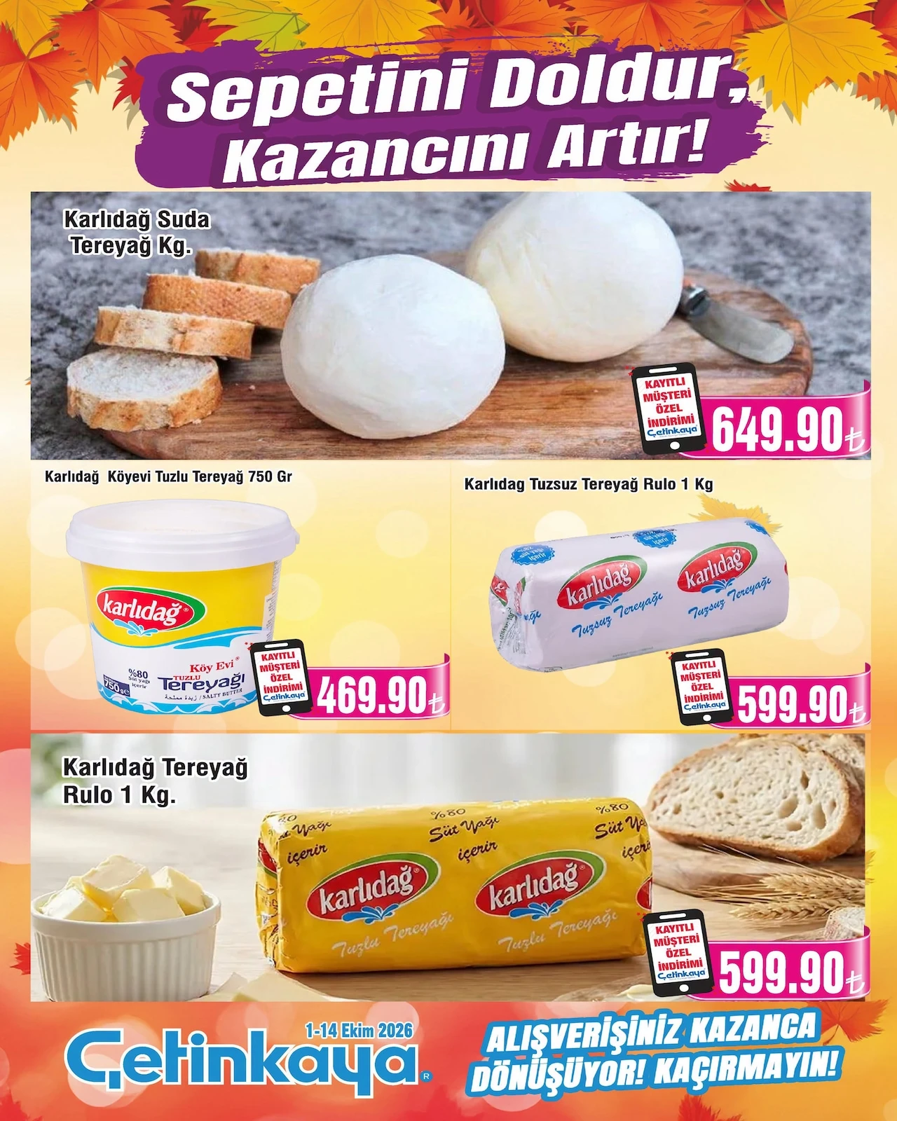 Çetinkaya Market - Mersin-Adana-Gaziantep İndirim Broşürü 01 - 14 Ekim 2026 — 4. sayfa