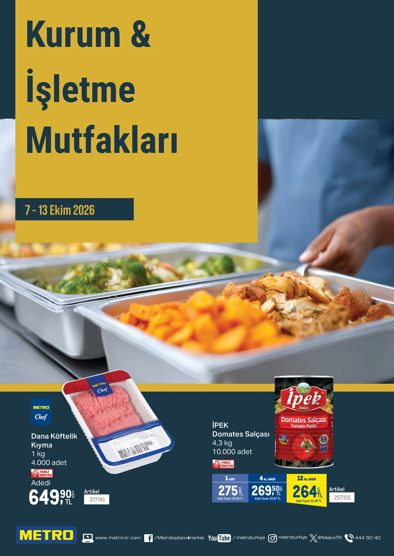 Metro Türkiye - Kurum & İşletme Mutfakları - 7 Eki 2026 - 13 Eki 2026 kapağı
