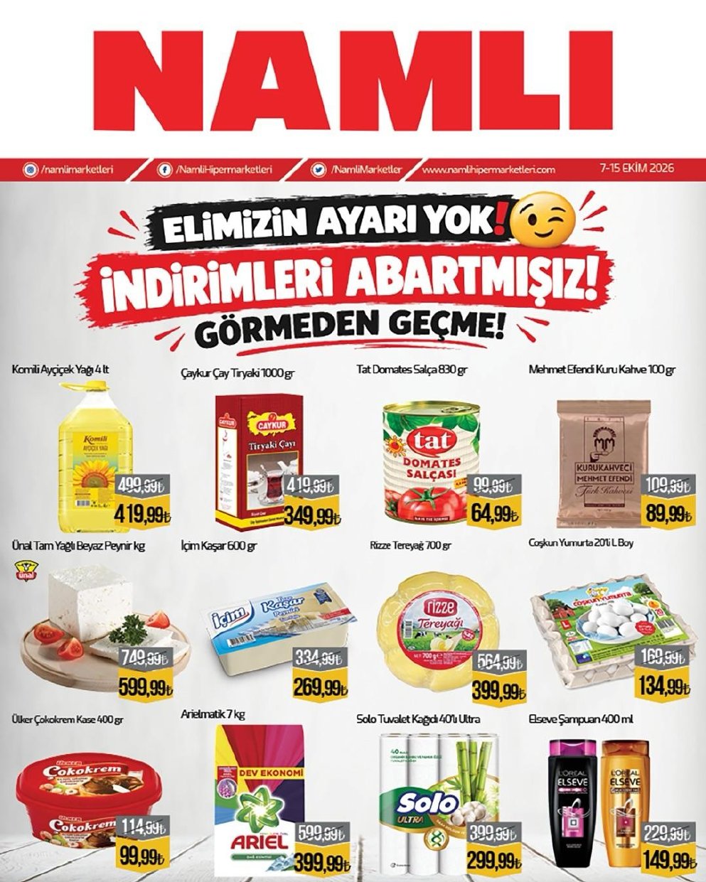 Namlı Hipermarket İndirim Kataloğu kapağı