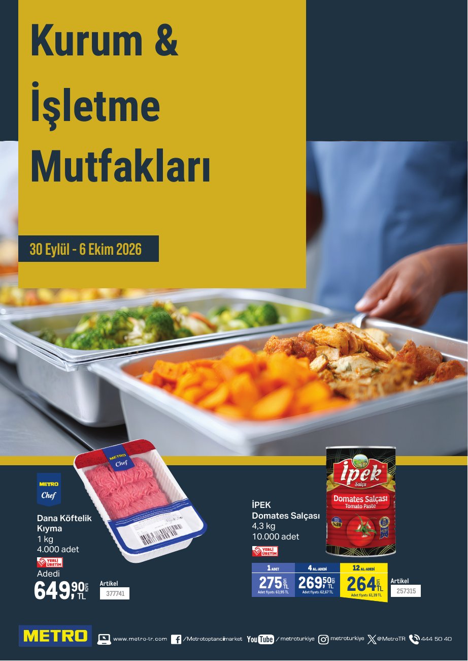METRO MARKET — Kurum & İşletme Mutfakları kapağı