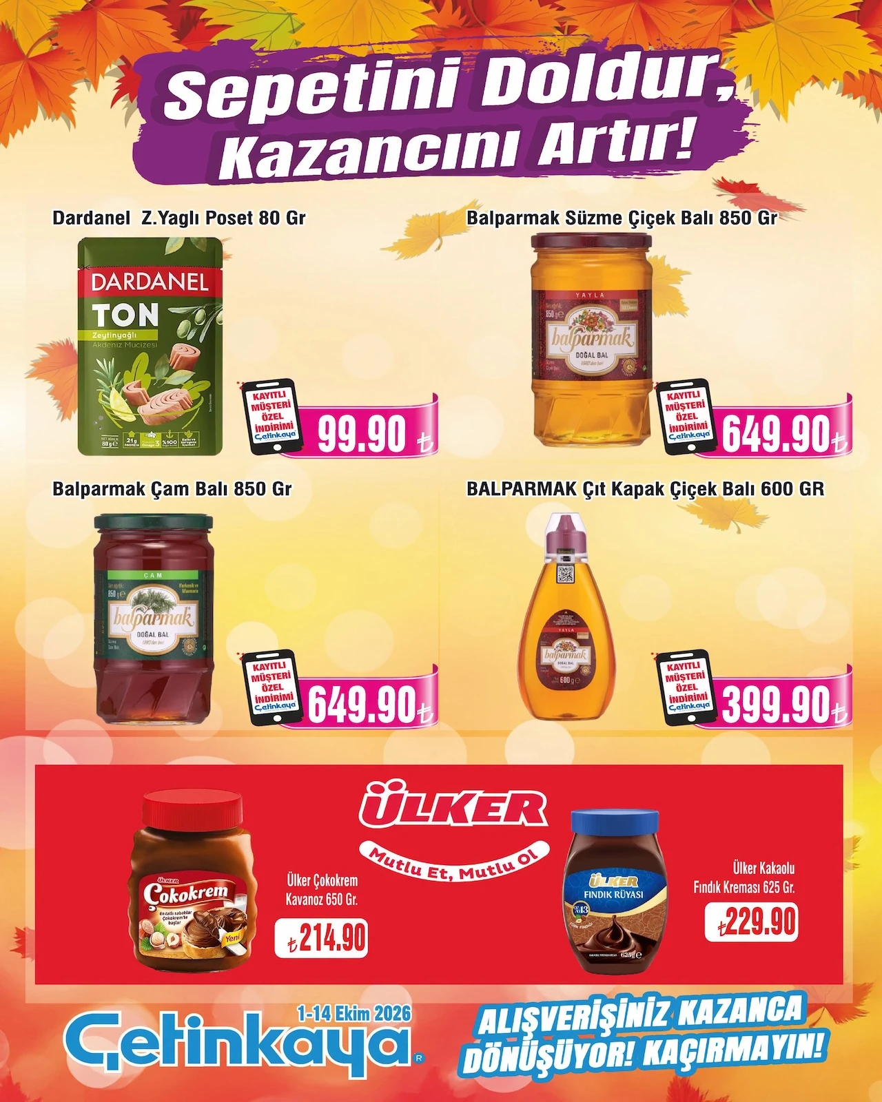 Çetinkaya Market - Mersin-Adana-Gaziantep İndirim Broşürü 01 - 14 Ekim 2026 — 6. sayfa
