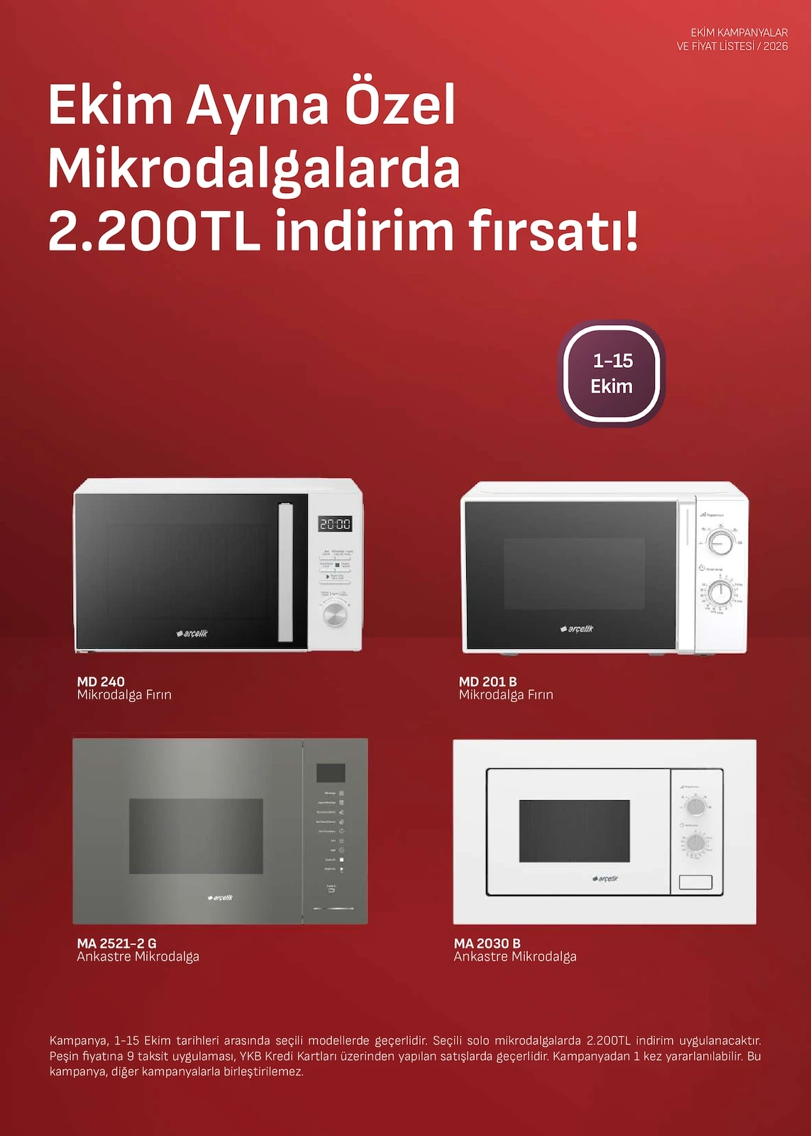 Arçelik - Ankastre Broşürü 01 - 15 Ekim 2026 — 8. sayfa