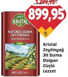 Kristal Zeytinyağ 3Lt Sızma Dolgun Güçlü Lezzet
