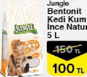 Jungle Bentonit Kedi Kumu İnce Naturel 5 L