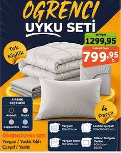 Öğrenci Uyku Seti 4 Parça