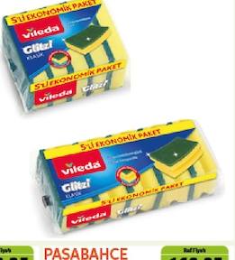 Vileda Bulaşık Süngeri 5'li Oluklu
